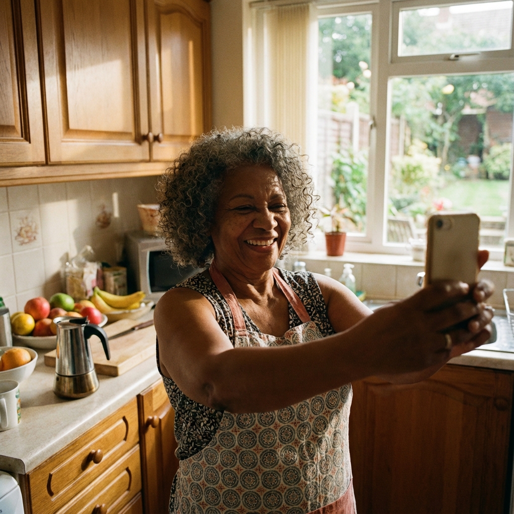 Maria Helena na cozinha